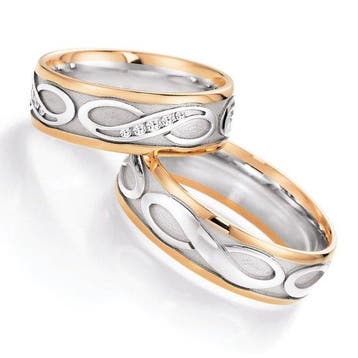 Trouwringen in 8*/14/18 karaat bicolour goud per paar vanaf, Sieraden, Tassen en Uiterlijk, Ringen, Verzenden, Nieuw