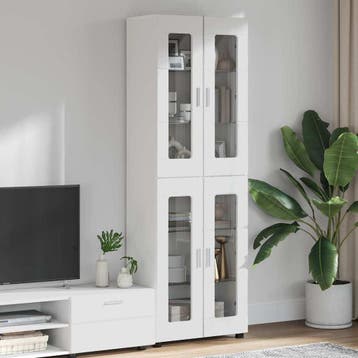 vidaXL Hoge kast FLORIN 60 x 35 x 182 cm Hoogglans wit, Verzenden, Nieuw