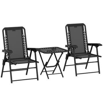 Bistro Set 3-delig Van Staal Weerbestendig Tuinmeubel Set Me, Verzenden, Nieuw