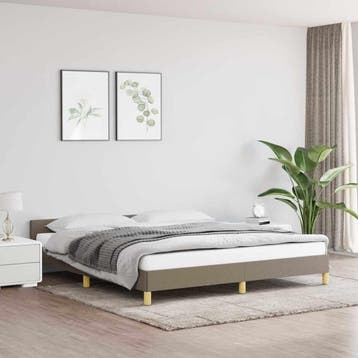 vidaXL Bedframe zonder matras stof taupe 180x200 cm, Eenpersoons, Verzenden, Nieuw, 80 cm