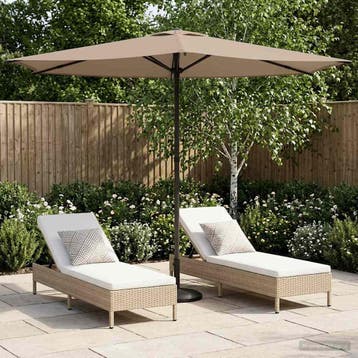 vidaXL Tuinparasol 270 x 270 cm Polyester Rechthoekig Taupe, Verzenden, Nieuw, 2 tot 3 meter