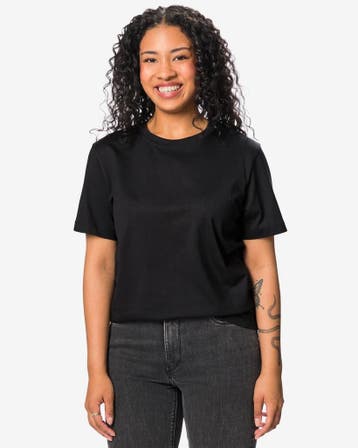 HEMA Dames T-shirt Larissa jersey zwart 3=50% / 2=30%, Verzenden, Nieuw
