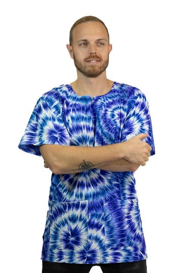Blauwe Tie Dye Dashiki Shirt / Dashiki Jurk - Afrikaans shir, Ophalen of Verzenden, Nieuw