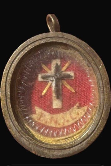 Reliekhouder - Brons, relikwie - 1800-1850 - Ware Kruis van