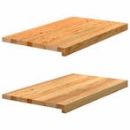 vidaXL Vensterbanken 2 st 70x40x2 cm massief eikenhout, Doe-het-zelf en Verbouw, Kozijnen en Schuifpuien, Verzenden, Nieuw