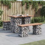 vidaXL Tuintafel Schanskorfontwerp 100x70x72 cm massief, Verzenden, Nieuw