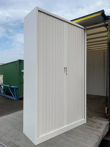 Roldeurkasten 195 x 120 x 47 cm Wit - Nieuw, Huis en Inrichting, Kasten | Roldeurkasten en Archiefkasten, 100 tot 150 cm, Nieuw