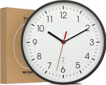 Tyme Wandklok Radiogestuurd - 24.5 cm Klok modern - Analoog, Ophalen of Verzenden, Zo goed als nieuw