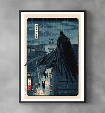 Sato Hageshi - Shadow Above - Batman - Pop Art - Signed and, Nieuw