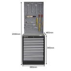 Werkplaatskast met zeven laden, metaal omkleed werkblad +, Ophalen of Verzenden, Nieuw