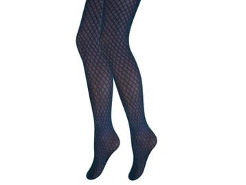 Fashion panty met ruitjes - Marineblauw, Kleding | Dames, Verzenden, Nieuw
