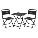 Bistroset | Gardalux | 3-delig (Inklapbaar, Staal, Zwart), Tuin en Terras, Tuinsets en Loungesets, Verzenden, Nieuw