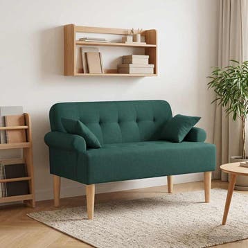 vidaXL Loungebank met knopencomfort Donkergroen 120 x 65 x, Verzenden, Nieuw, Stof, Minder dan 150 cm