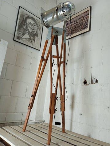 Statief vloerlamp - Vintage reflector op statief - Legering,