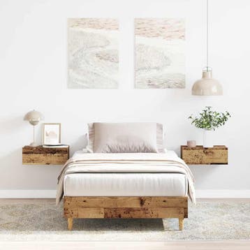 vidaXL Bedframe zonder matras 90x200 cm spaanplaat bewerkt, 90 cm, Eenpersoons, Bruin, Verzenden