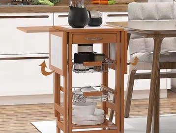 Opvouwbare Keukentrolley met Lade en Keramisch Blad 91×75, Verzenden, Nieuw