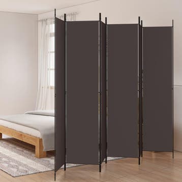 vidaXL Kamerscherm met 6 panelen 300x220 cm stof bruin, Huis en Inrichting, Woonaccessoires | Kamerschermen, Verzenden, Nieuw