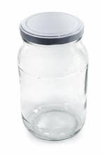 Glazen pot 1.7 liter met witte deksel en houten tang, Verzenden, Nieuw