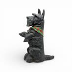 Tope de puerta perro Scottie, hierro fundido negro, cachorro