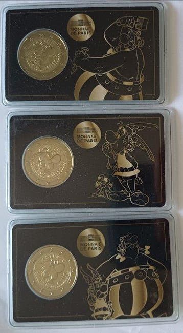 Frankrijk. 2 Euro 2019 Astérix (3 coincards) (Zonder