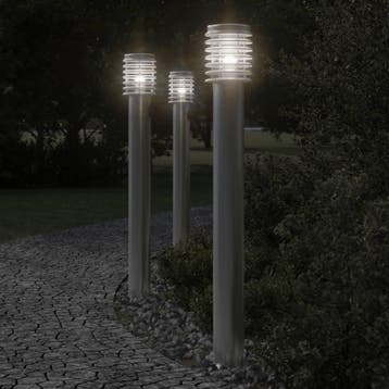 vidaXL Buitenvloerlamp met stopcontact 110 cm roestvrijstaal, Verzenden, Nieuw, Rvs, Vloerlamp