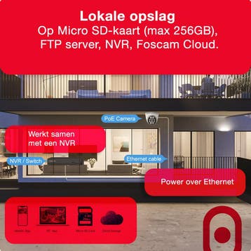 Foscam T5EP Beveiligingscamera Buiten – 5MP 3K PoE IP Camera, Ophalen of Verzenden, Zo goed als nieuw