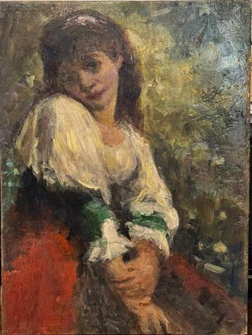 Italiaanse school (XX) - Ritratto di fanciulla