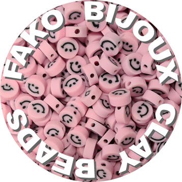 Fako Bijoux - Klei Kralen Smiley / Emoji Roze - Figuurkralen, Verzenden, Nieuw