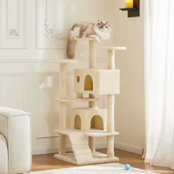 Hoge Multi-Level Krabpaal Toren – Compact, Stabiel, Nieuw, Verzenden, Nieuw, Krabpaal