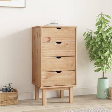 vidaXL Ladekast OTTA 45x39x90 cm massief grenenhout, Kinderen en Baby's, Kinderkamer | Commodes en Kasten, Verzenden, Nieuw