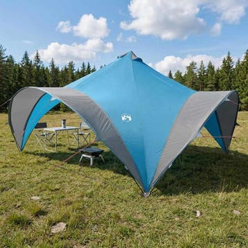 vidaXL Partytent met dak Blauw 500 x 500 x 350 cm Polyester, Verzenden, Nieuw, Tot en met 2