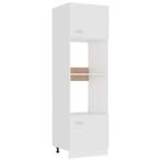 vidaXL Magnetronkast Lyon 60x57x207 cm bewerkt hout wit, Huis en Inrichting, Verzenden, Nieuw, Wit