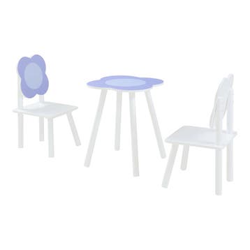 Kindertafel met 2 kinderstoelen Simrishamn wit en lila [en.c, Verzenden, Nieuw
