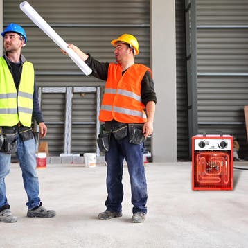 Ventilatorkachel - Elekrtische kachel - 5000W - Rood - Aufun, Verzenden, Zo goed als nieuw