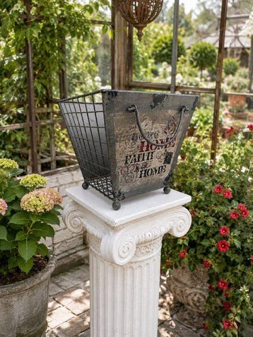 Jardinière - Metaal - metalen plantenbak, Antiek en Kunst