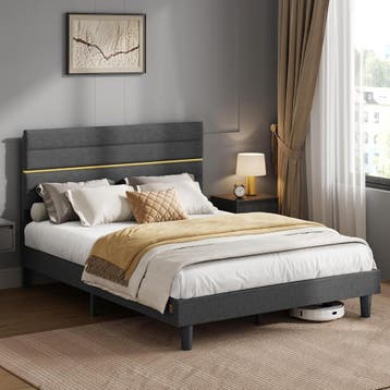 Tweepersoonsbed - gestoffeerd bedframe - 140x200 cm -, Verzenden, Nieuw