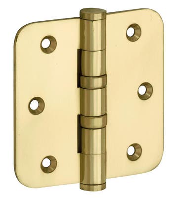 Kogellagerscharnier 89x89 ronde hoek vlak messing ongelakt, Verzenden, Nieuw