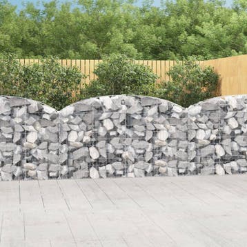 vidaXL Schanskorf gewelfd 200x30x100/120 cm gegalvaniseerd, 100 cm of meer, Verzenden, Nieuw, Metaal