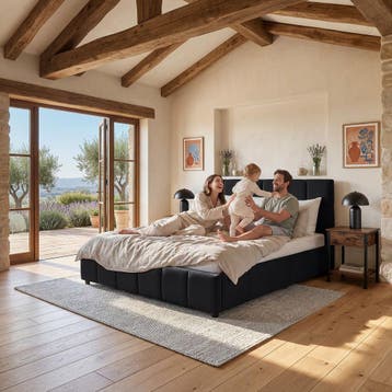Bedset met gestoffeerd bed en matras, Verzenden, Nieuw