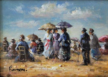 Camille Rousseau (1949) - Les élégantes à la plage ~ Wissant