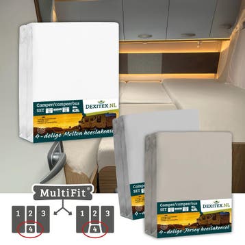 Textielpakket  4 delig met midden matras -2 hoeslakenset(4, Eenpersoons, Verzenden, Nieuw, Wit