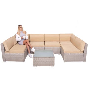 Tuinset - 6 Delig - Stoelen - Bank - Tafel - Rotan, Ophalen of Verzenden, Nieuw