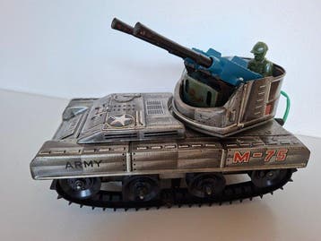Sankei - Blikken speelgoed - M-75 Anti-Aircraft Tank -, Antiek en Kunst