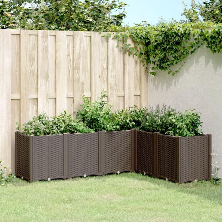vidaXL Plantenbak 160x120x53 cm polypropeen bruin, Tuin en Terras, Bloembakken en Plantenbakken, Nieuw, Kunststof, Verzenden