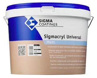 Sigma Sigmacryl Universal Matt - Wit - 2,5 liter, Wit, Nieuw, Ophalen of Verzenden, Verf