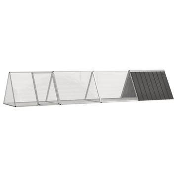 vidaXL Konijnenhok 403,5x80,5x71 cm gegalvaniseerd staal, Verzenden, Nieuw