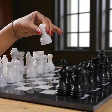 Bordspel - Royal Heritage Onyx Marble Chess Set – 12” XL