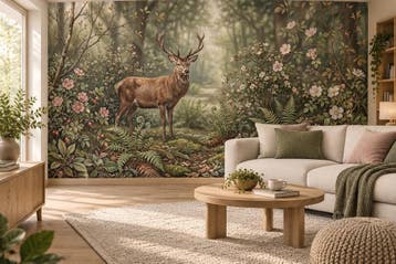 Hert fotobehang – bos behang voor de woonkamer, Verzenden, Fotobehang