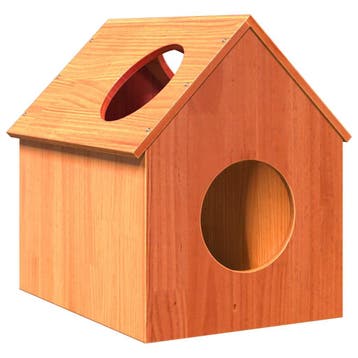 vidaXL Kattenhuis 41x50x50 cm massief grenenhout wasbruin, Dieren en Toebehoren, Katten-accessoires, Verzenden, Nieuw