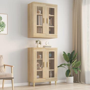 vidaXL Bovenkast 69,5x34x90 cm sonoma eikenkleurig, Verzenden, Nieuw, 50 tot 100 cm, Minder dan 100 cm